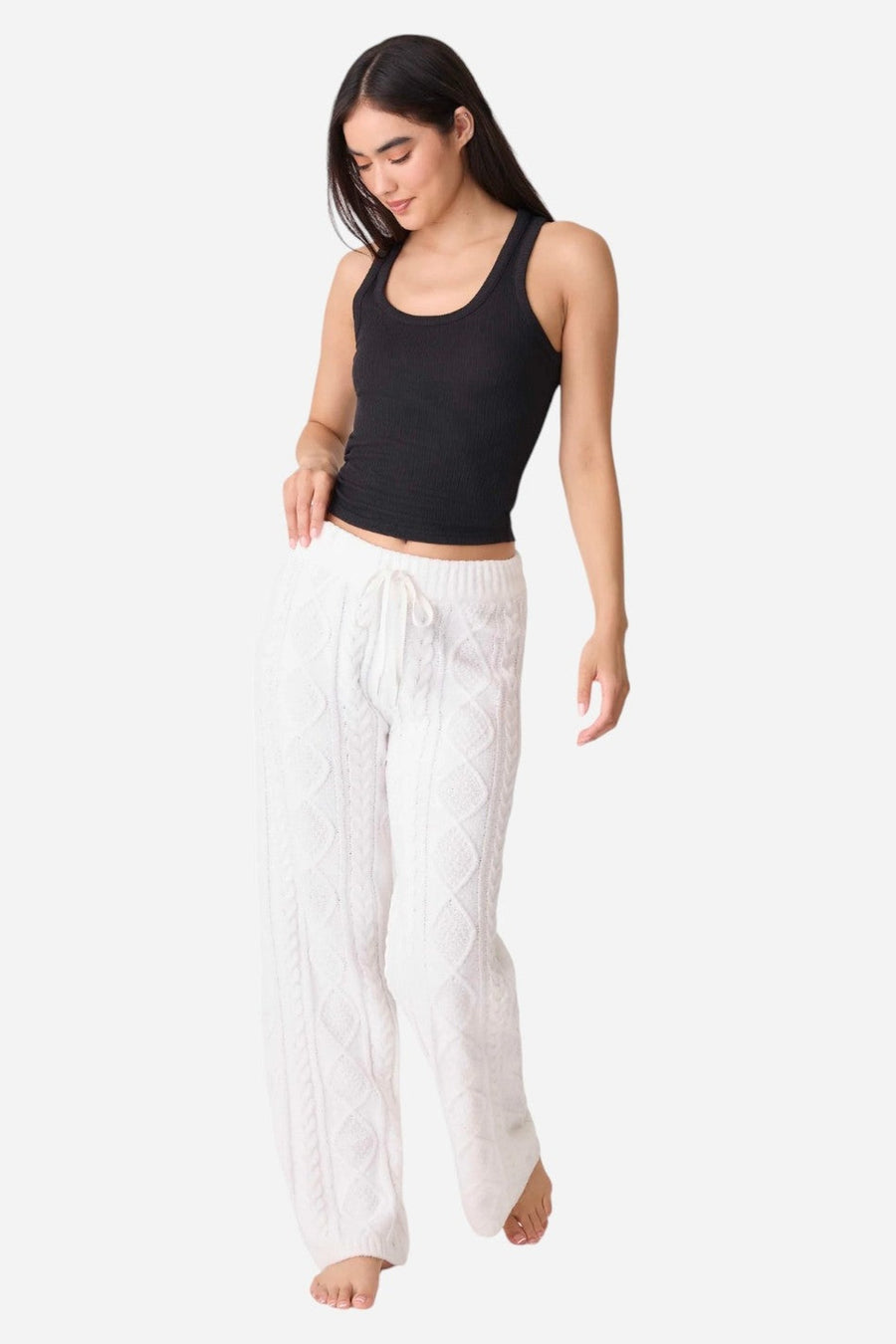 PJ Salvage Pant Cable Crew Ivory – side view