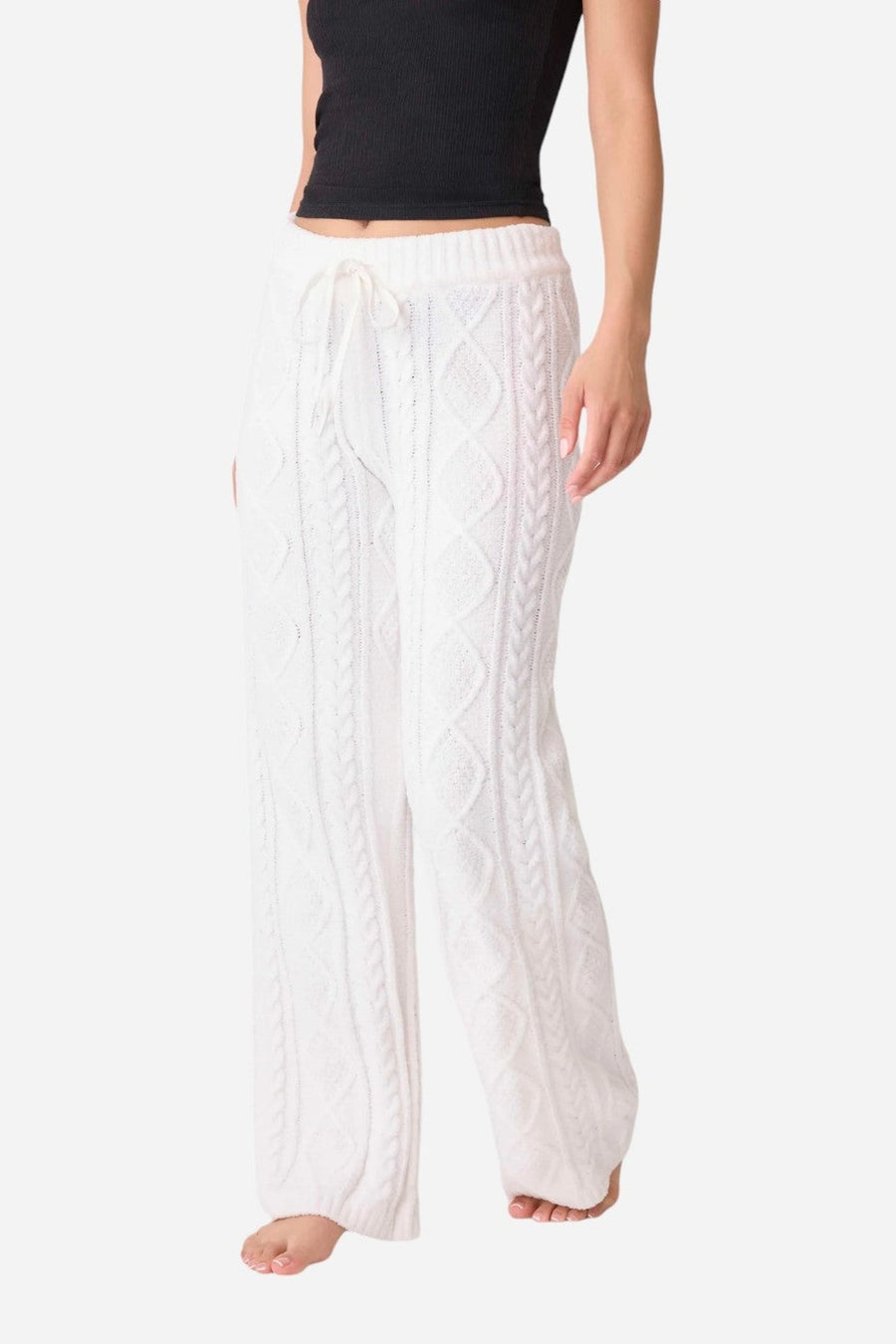 PJ Salvage Pant Cable Crew Ivory – side view
