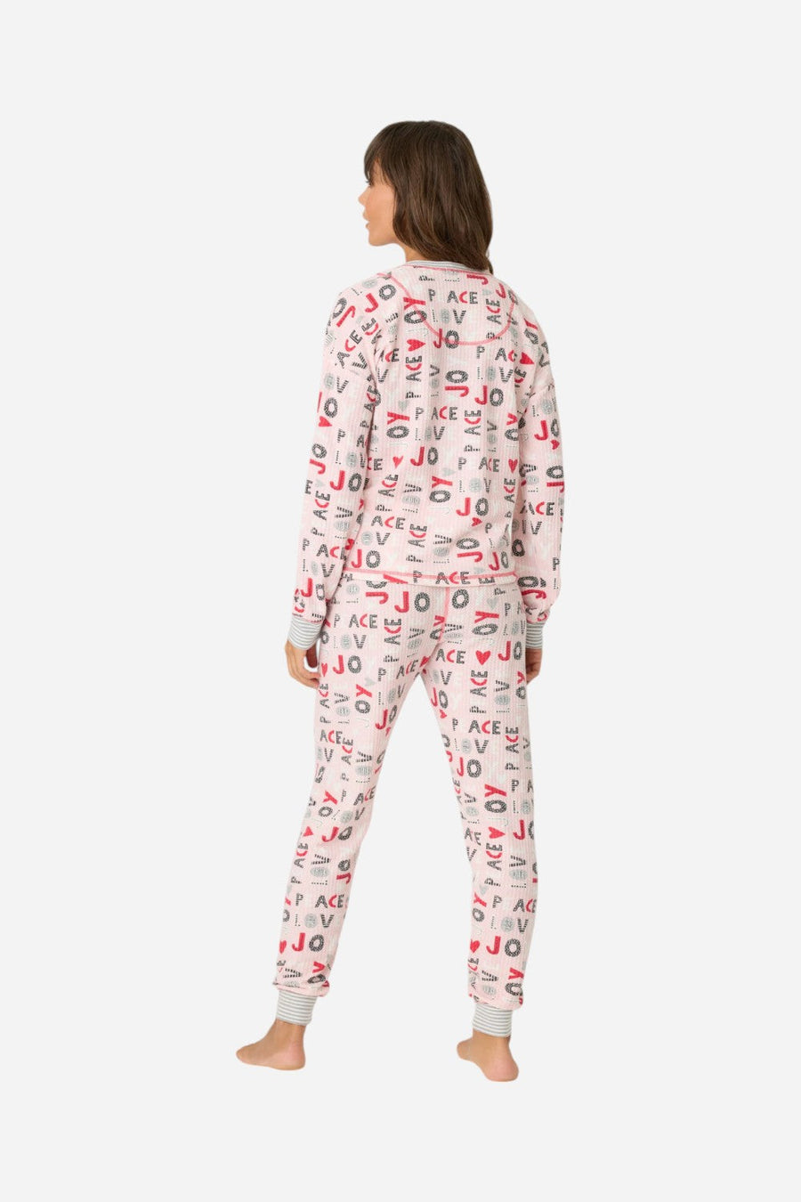 PJ Salvage Peace & Joy Waffle Thermal Ski Jammie Set – alternate