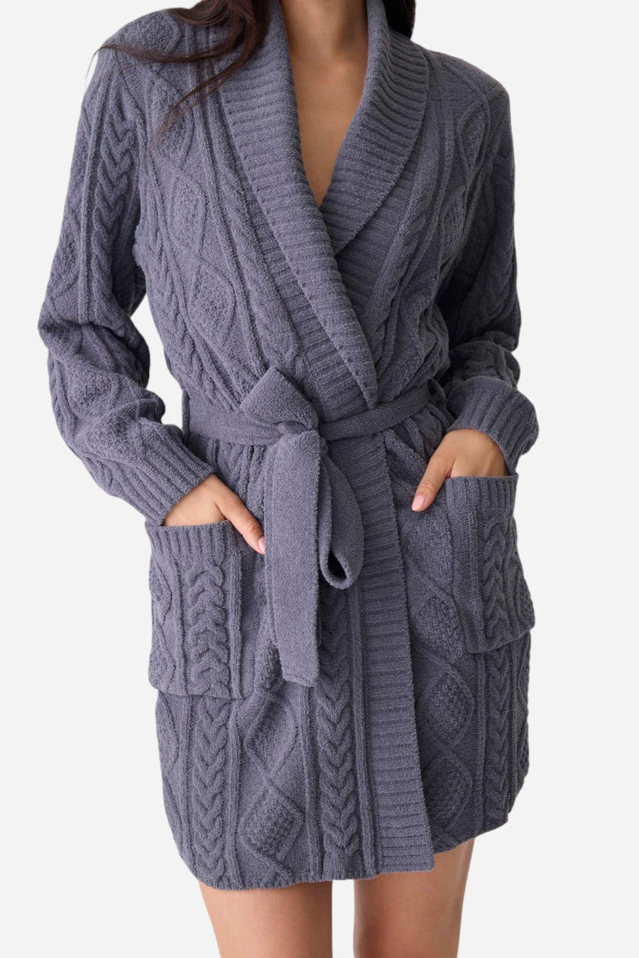PJ Salvage Robe Cable Crew Charcoal – detail