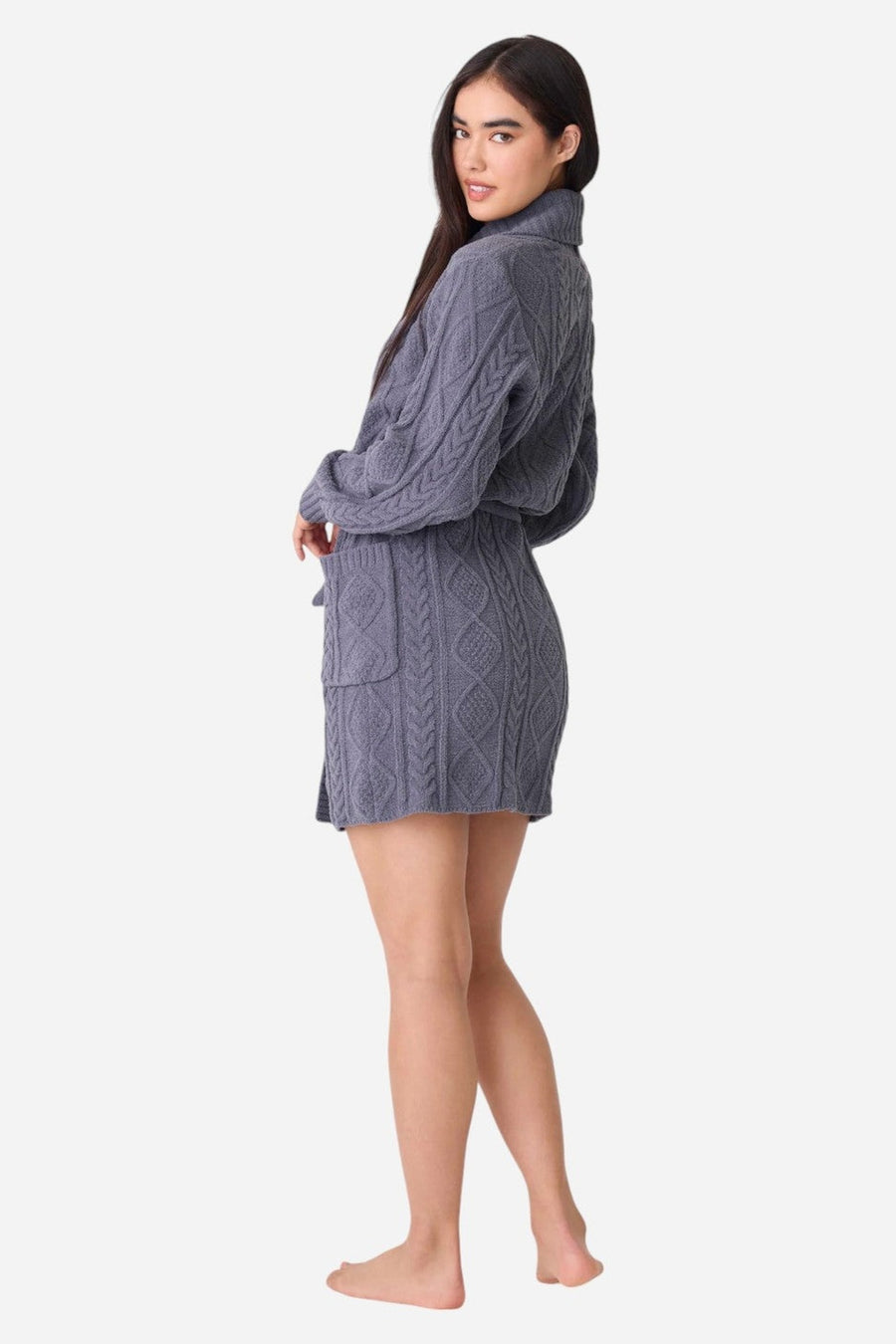 PJ Salvage Robe Cable Crew Charcoal – side view