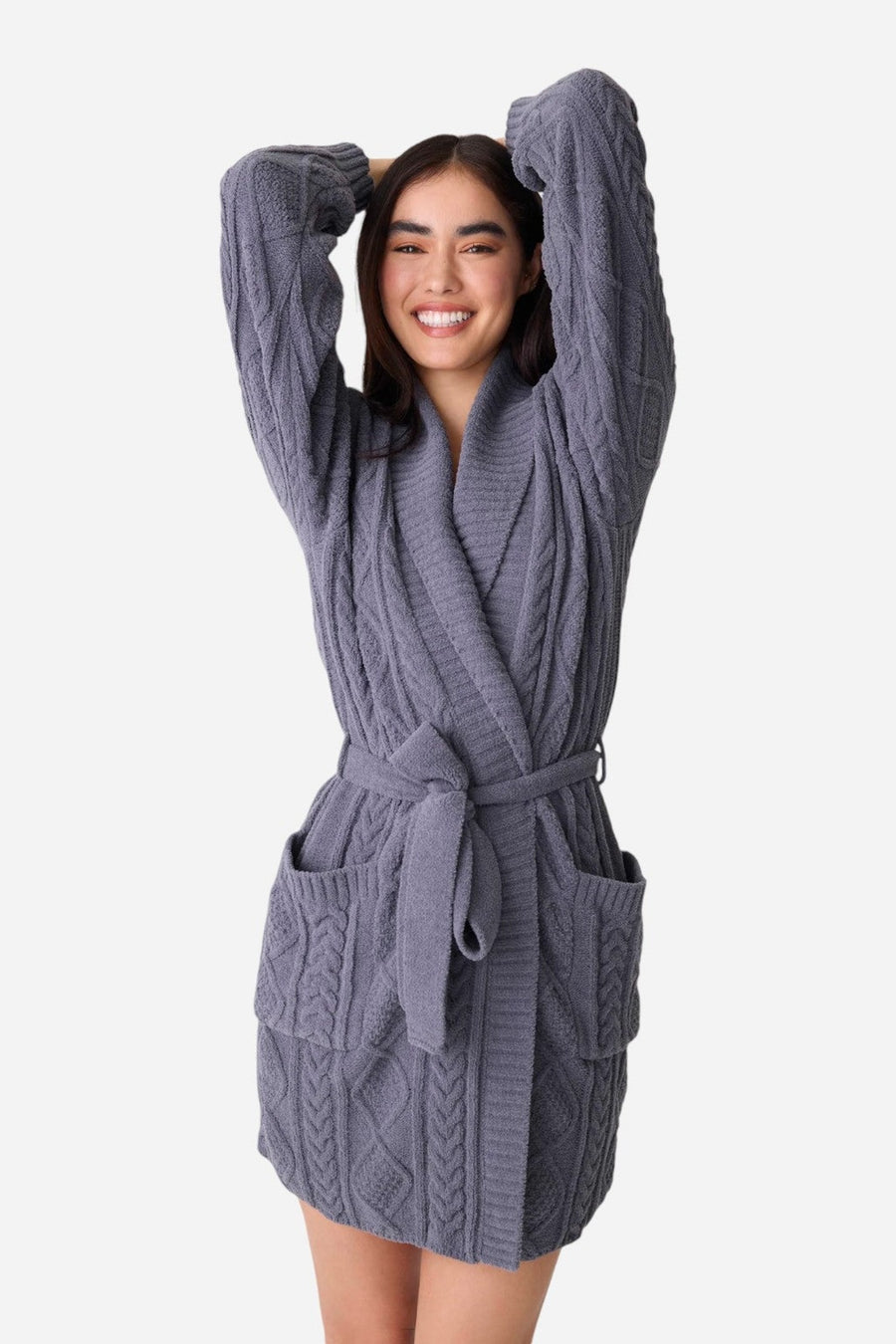 PJ Salvage Robe Cable Crew Charcoal – side view