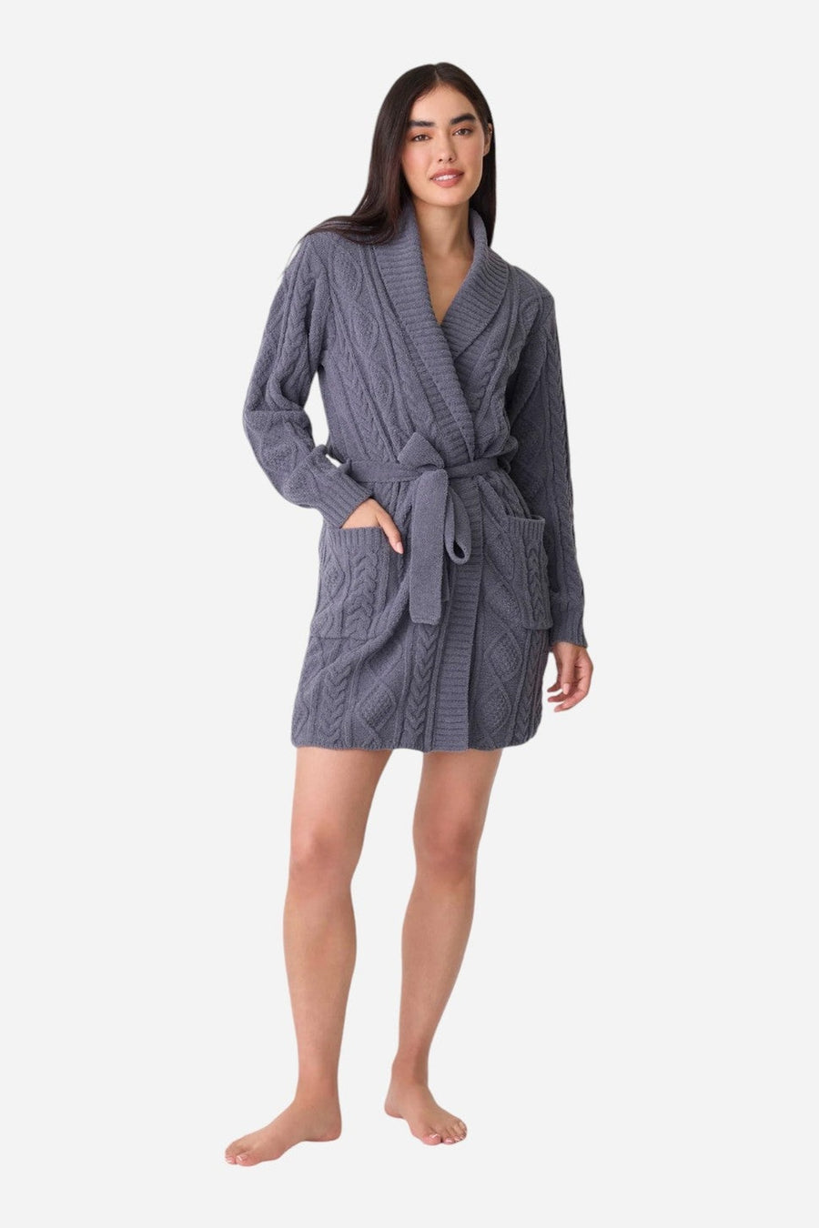 PJ Salvage Robe Cable Crew Charcoal – side view