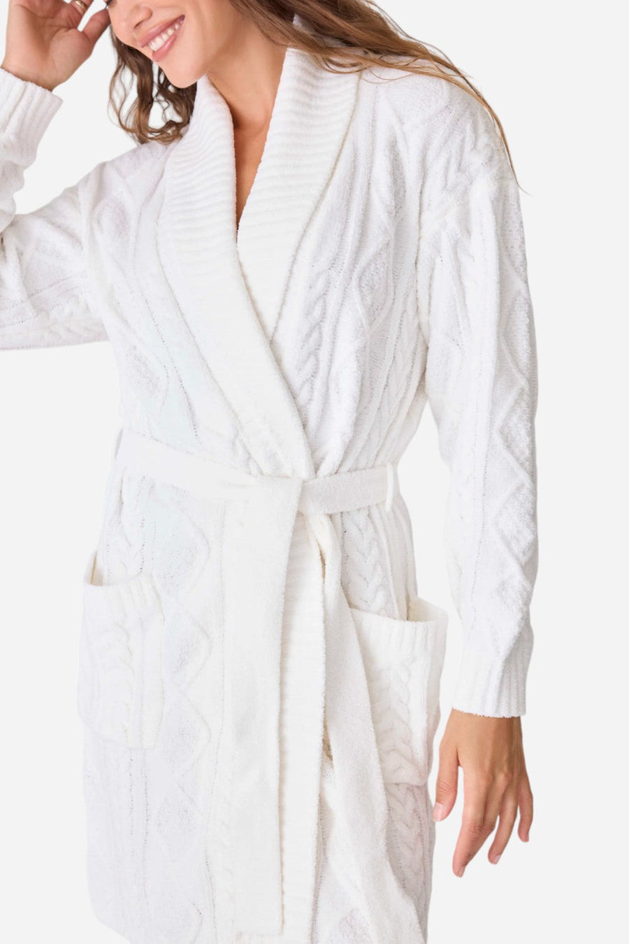 PJ Salvage Robe Cable Crew Ivory – side view