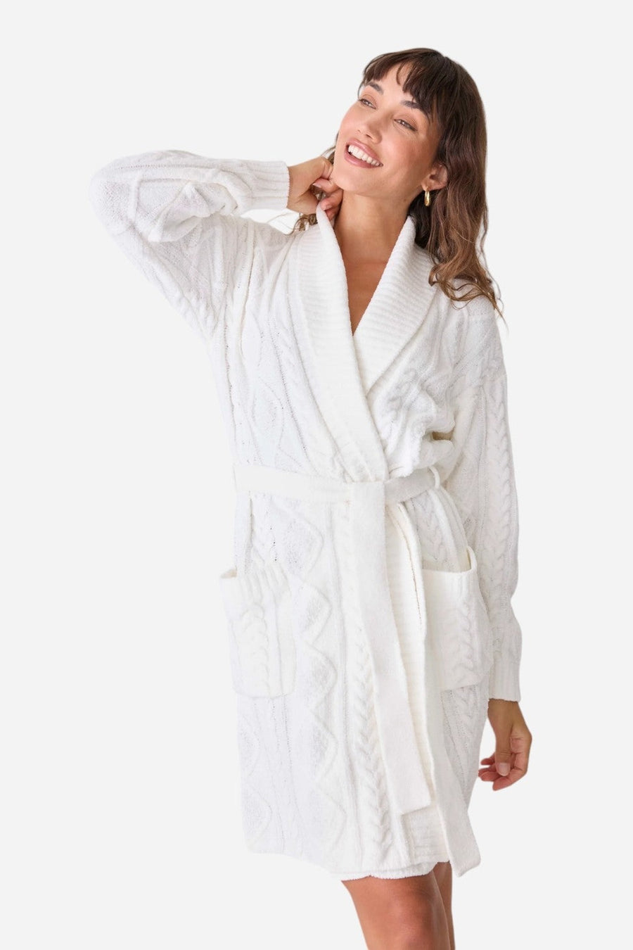 PJ Salvage Robe Cable Crew Ivory – side view