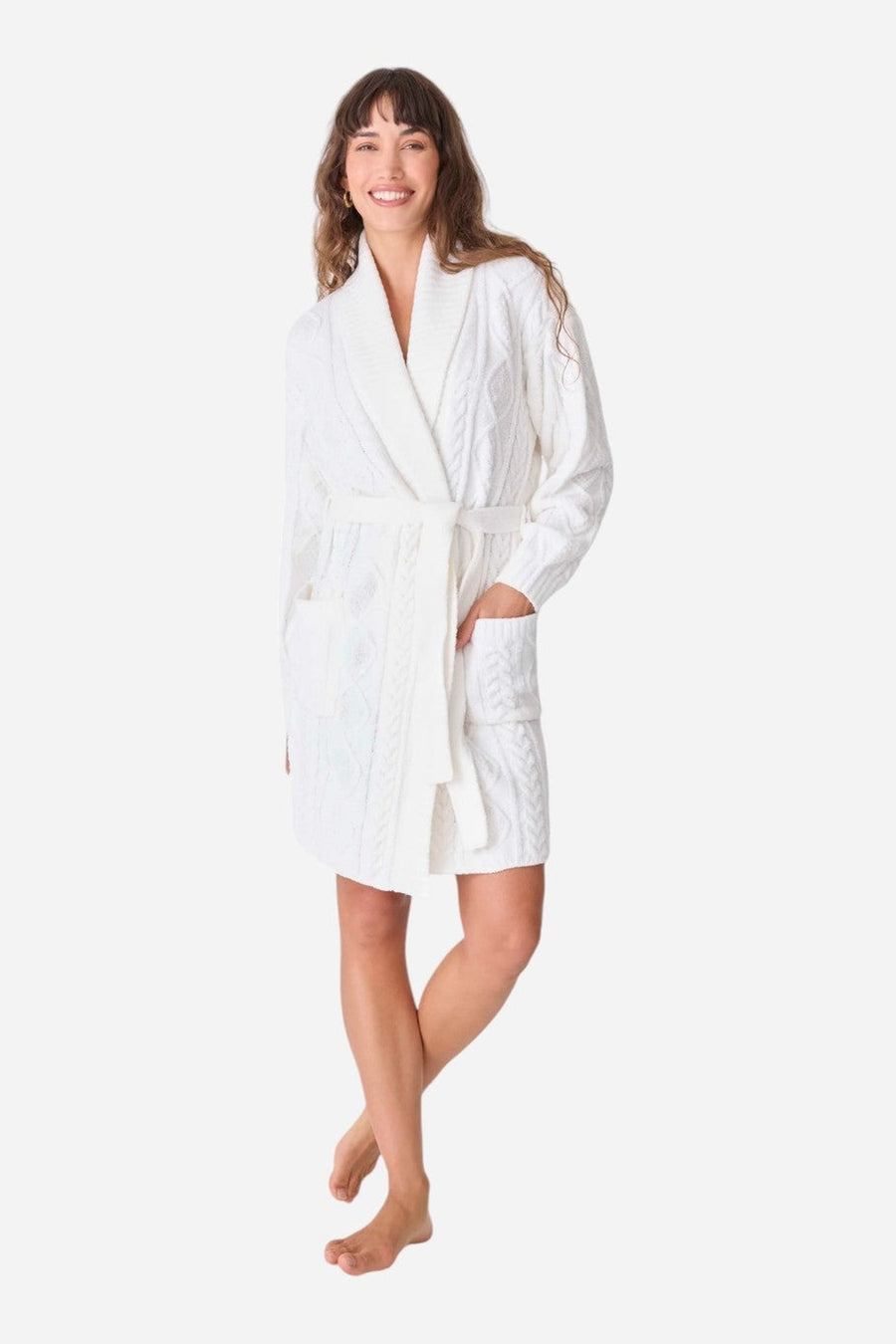 PJ Salvage Robe Cable Crew Ivory – side view