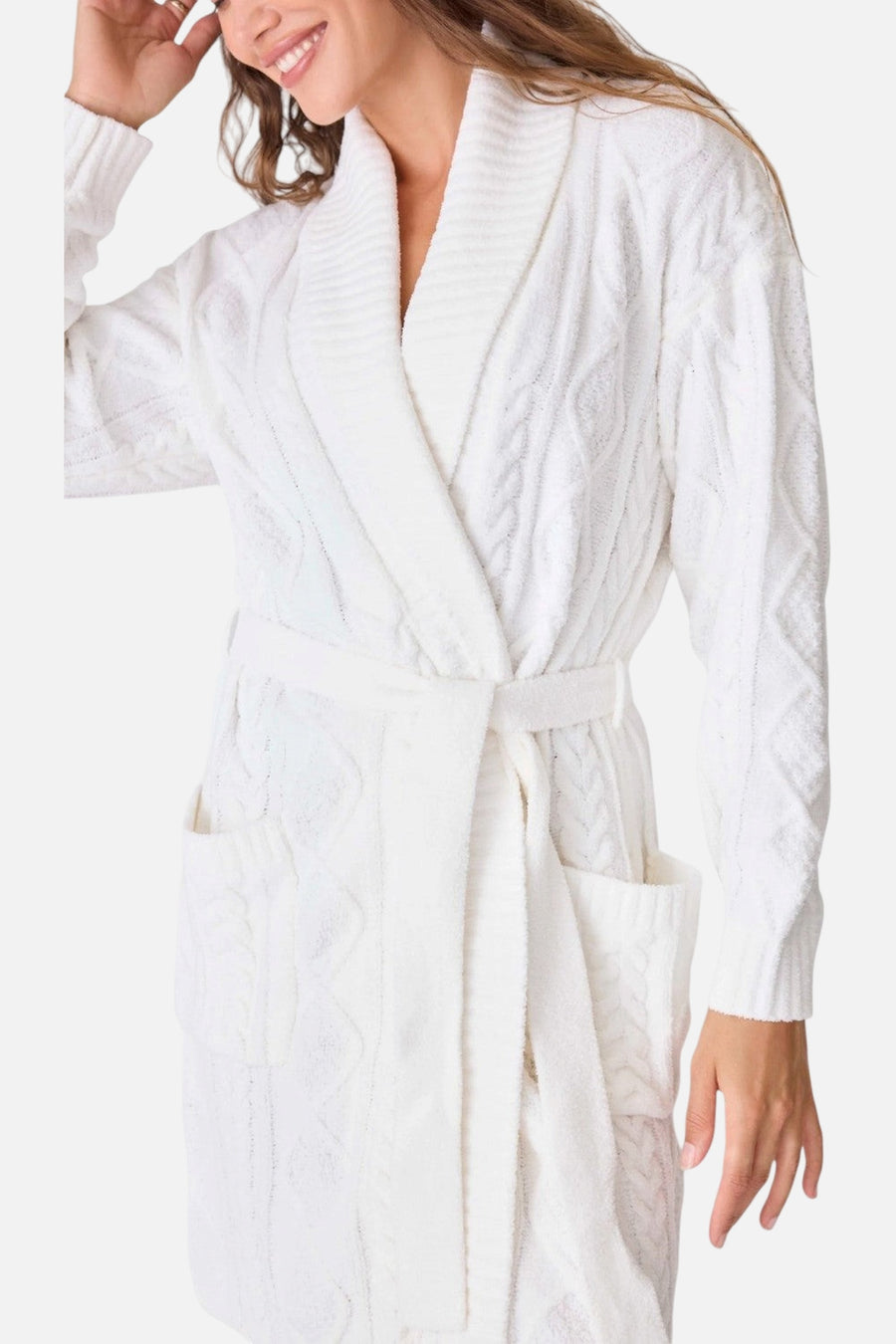 PJ Salvage Robe Cable Crew Ivory – side view