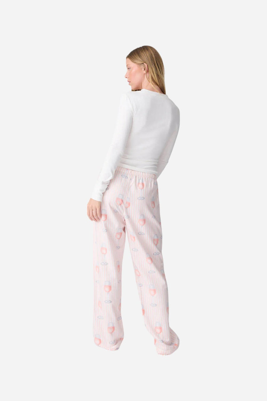 PJ Salvage Rose All Day Flannel Pant – flat lay