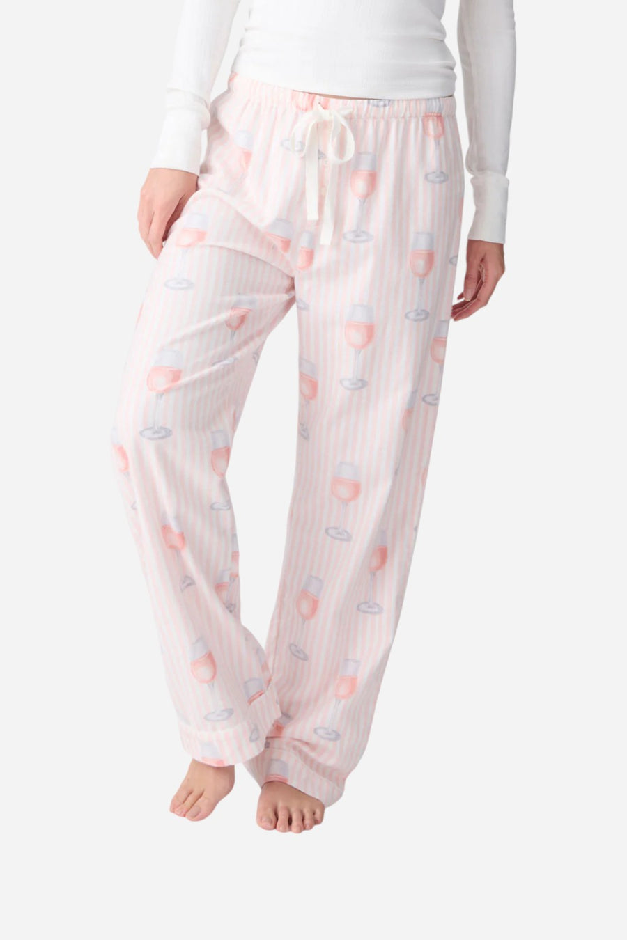 PJ Salvage Rose All Day Flannel Pant – front view