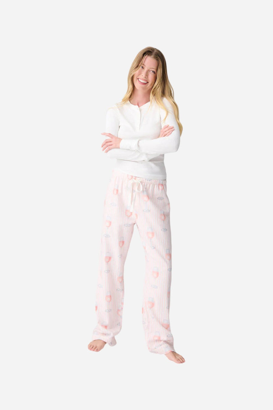 PJ Salvage Rose All Day Flannel Pant – side view