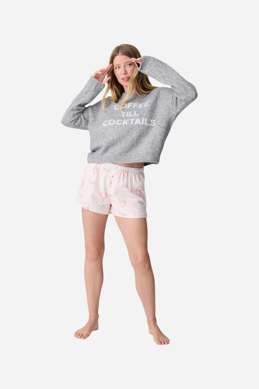 PJ Salvage Rose All Day Flannel Shorts – back view