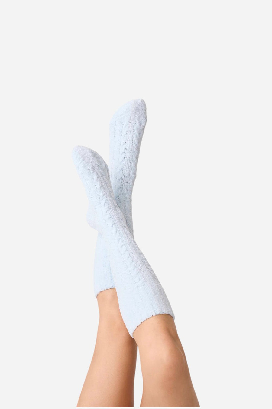 PJ Salvage Socks Cable Crew Blue Air – front view