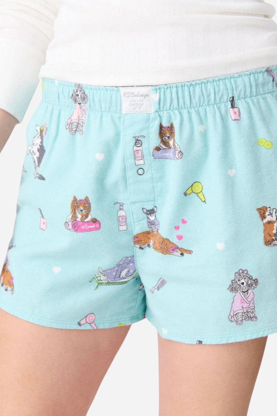 PJ Salvage Spaw Day Flannel Short – detail