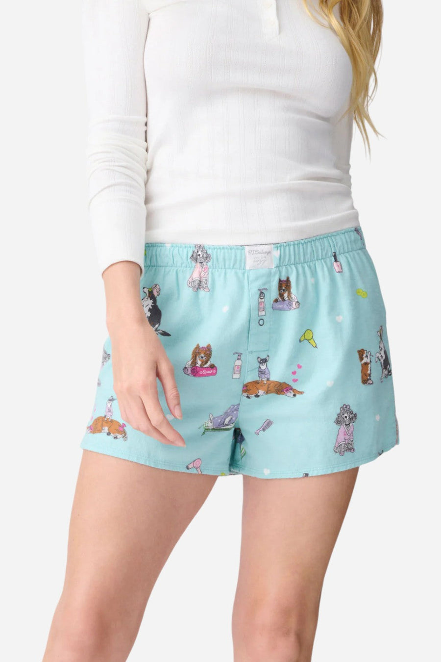 PJ Salvage Spaw Day Flannel Short – front view