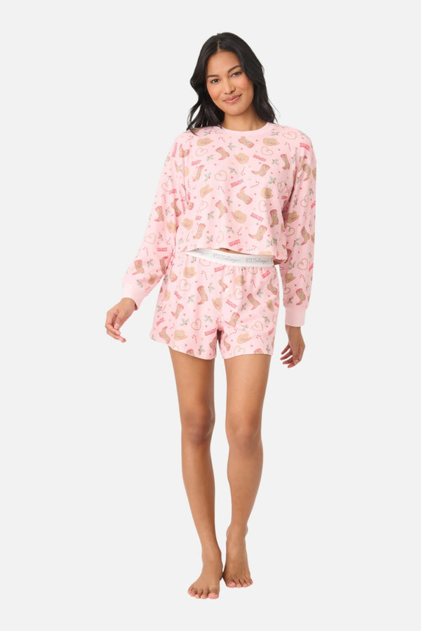PJ Salvage Women's Bf Boxer Western Holiday Set