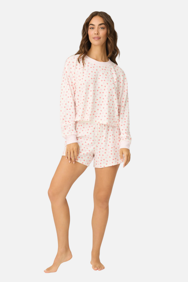 PJ Salvage Women's Boyfriend Boxer Heart To Heart PJ Short Set