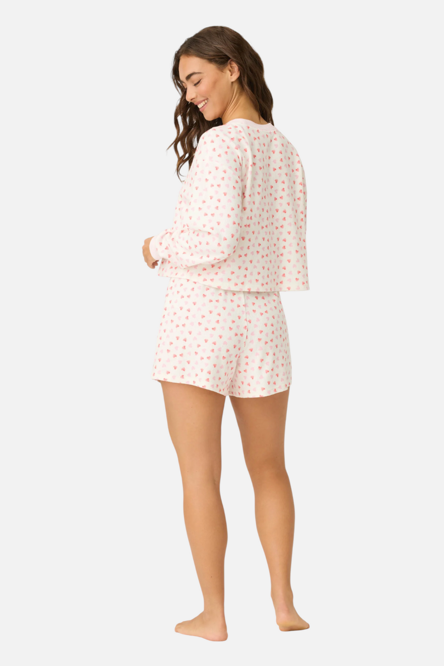 PJ Salvage Women's Boyfriend Boxer Heart To Heart PJ Short Set – side view