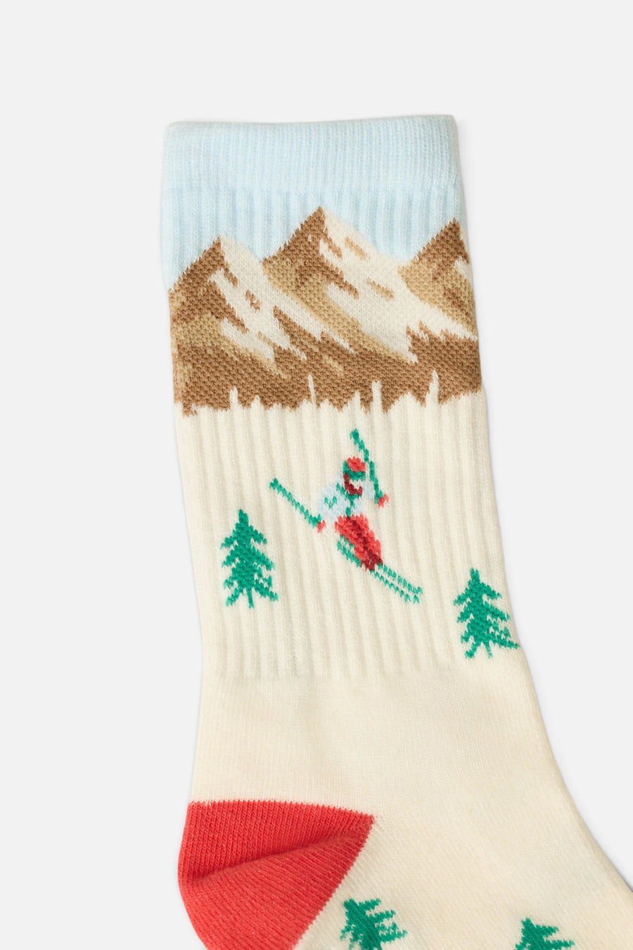 PJ Salvage Women's Snowy Mountainscape Crew Socks in Multi – detail