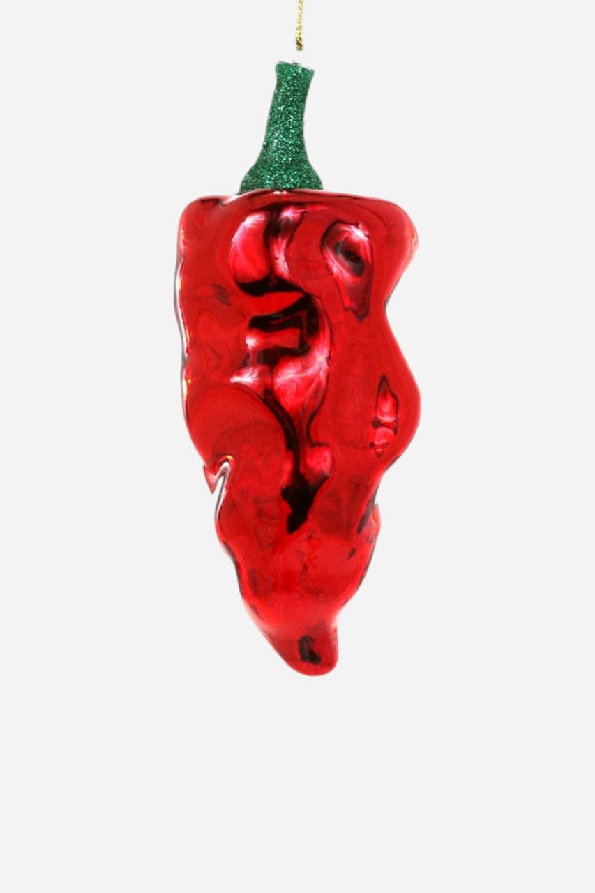 Poblano Pepper Red Ornament – front view