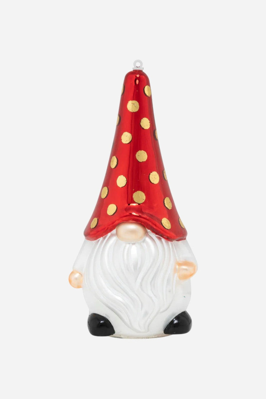Polka Dot Gnome Ornament – three-quarter view