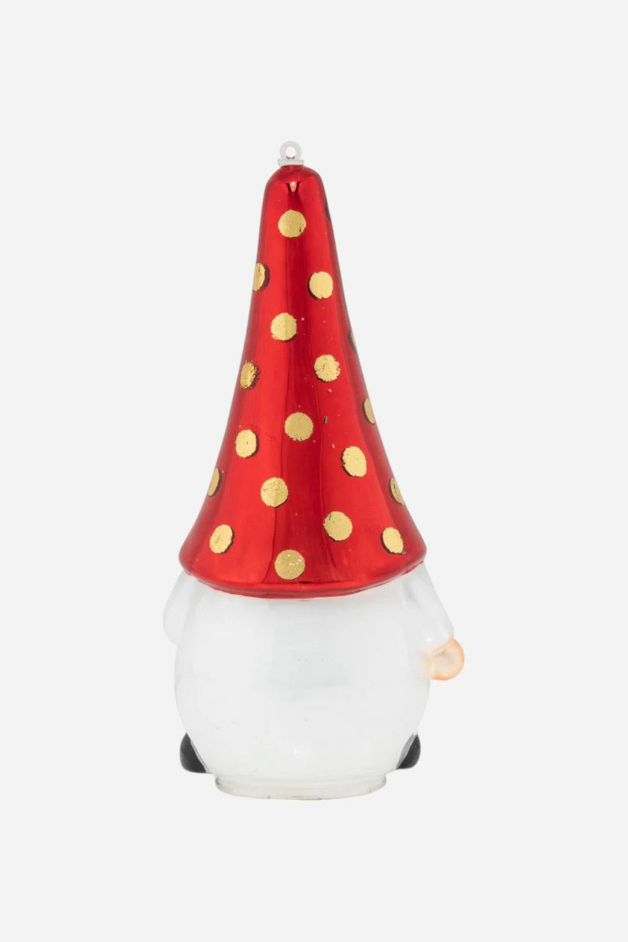 Polka Dot Gnome Ornament – front view