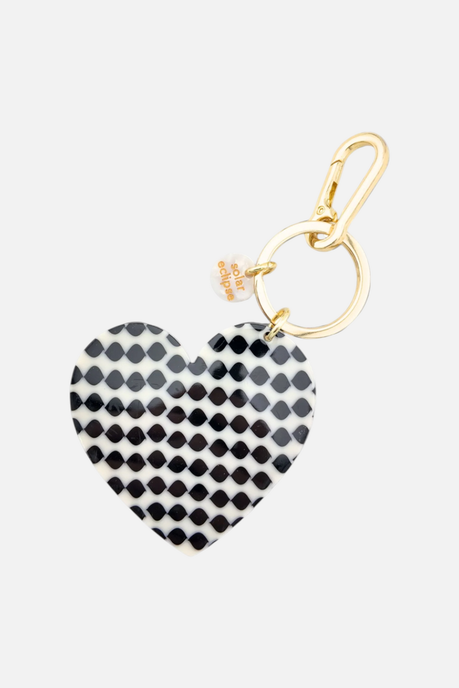 Solar Eclipse Polka Dot Heart Bag Charm