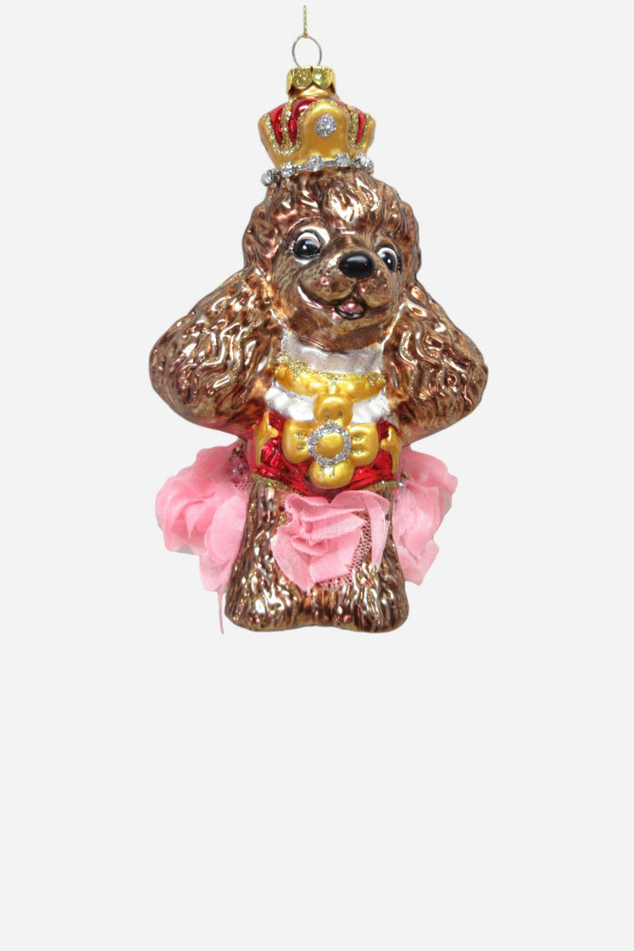 Poodle Queen Ornament – front view