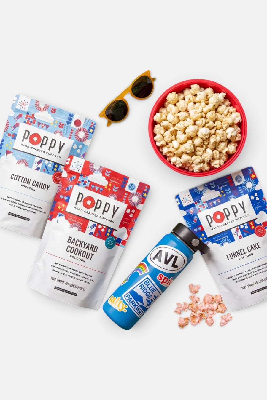 Poppy Popcorn Backyard Cookout – side view