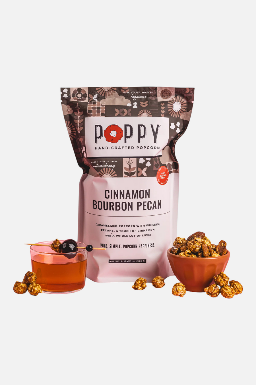 Poppy Popcorn Cinnamon Bourbon Pecan – side view