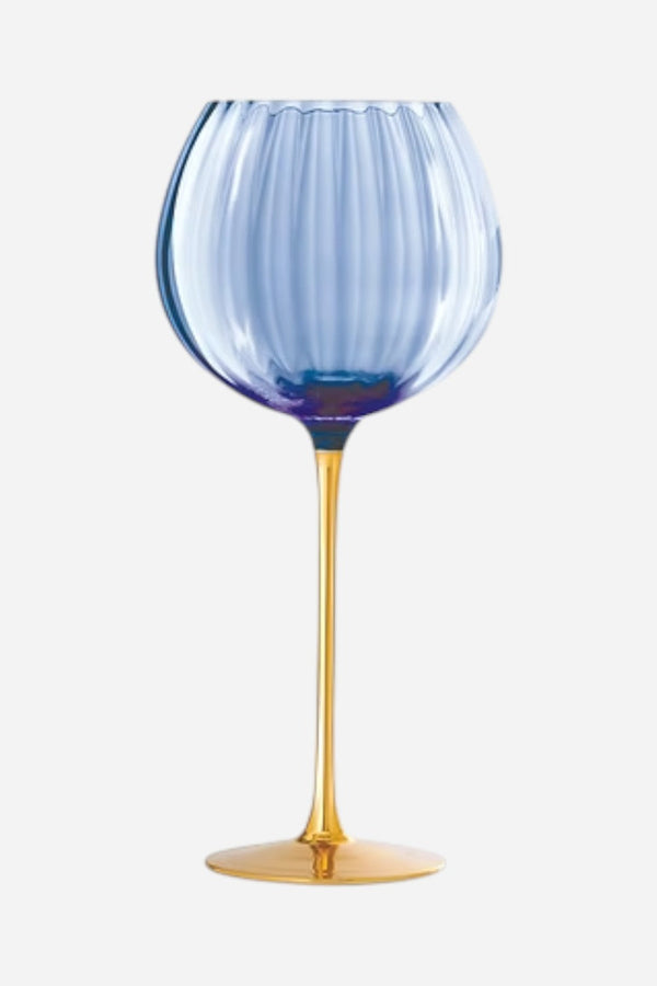 Posh Blue Balloon Wine Glasses - Set of 2