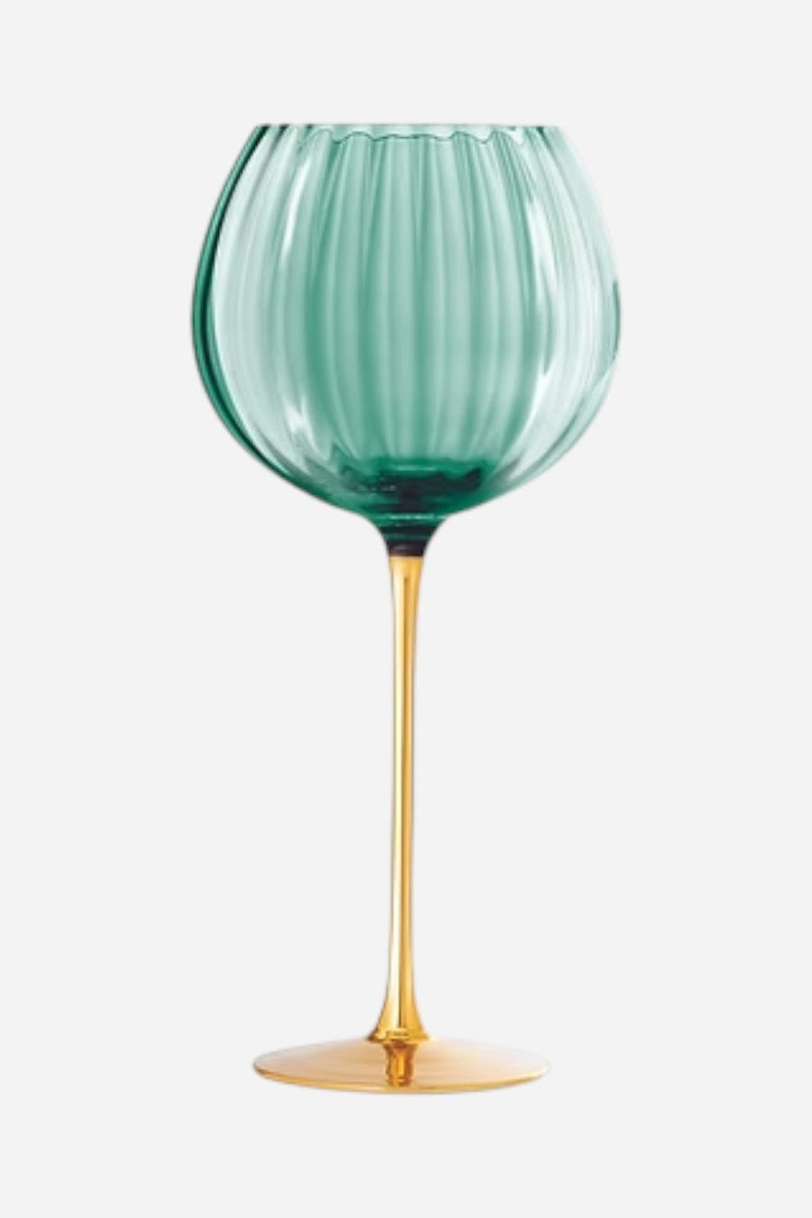 Posh Green Balloon Wine Glasses - Set of 2 – front view