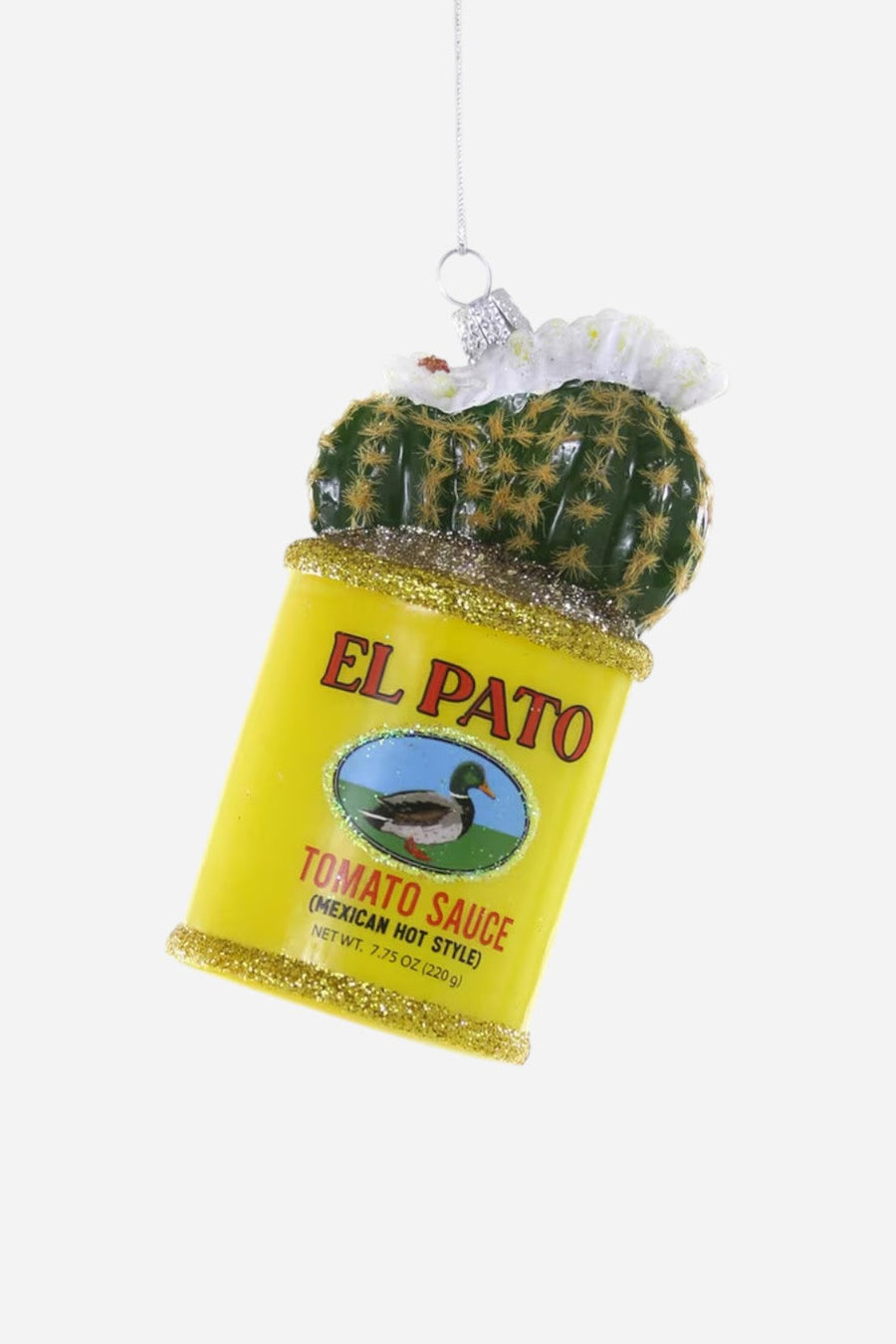 Potted Cactus Ornament – front view