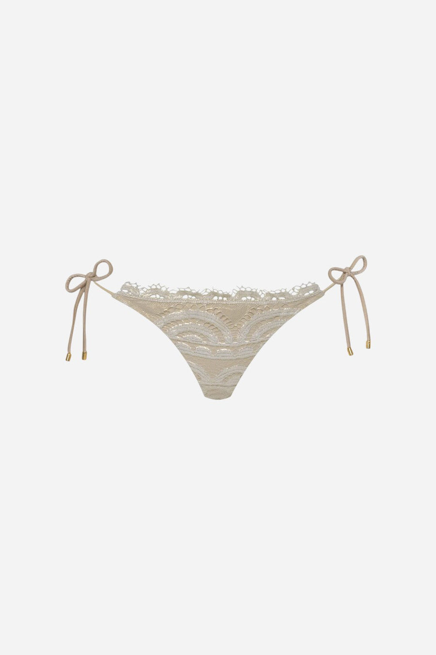 PQ Swim Vanilla Lace Tie Bottoms - Full – front view