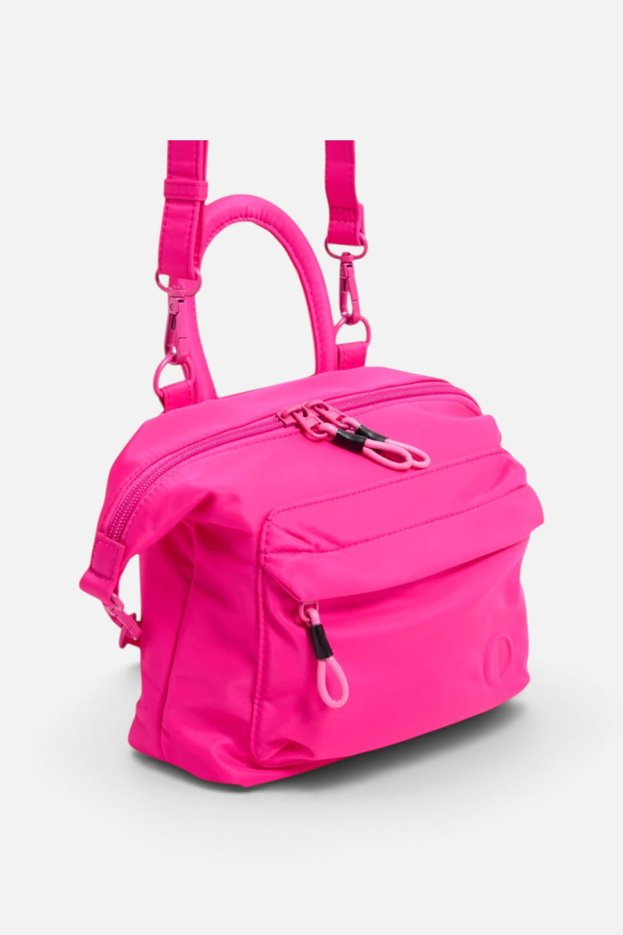 Practice Karma Mini Crossbody in Dragonfruit – three-quarter view