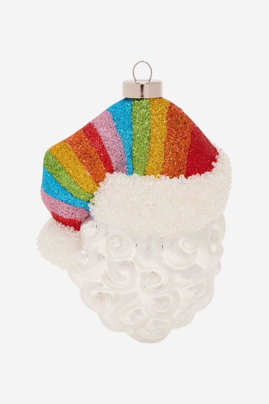 Pride Hat Santa Ornament – three-quarter view