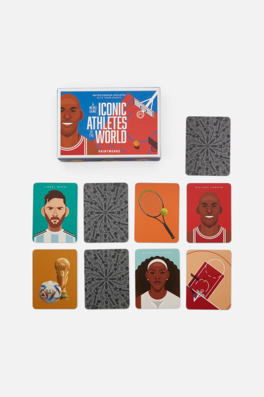 Printworks Iconic Athletes Memo Game – back view