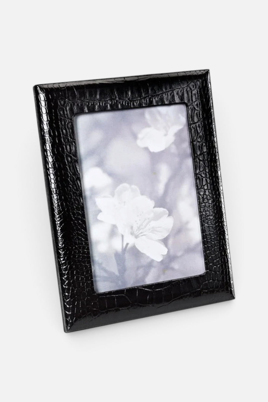 Profile Studio 5 x 7 Frame in Black Crocodile Embossed Leather – front view