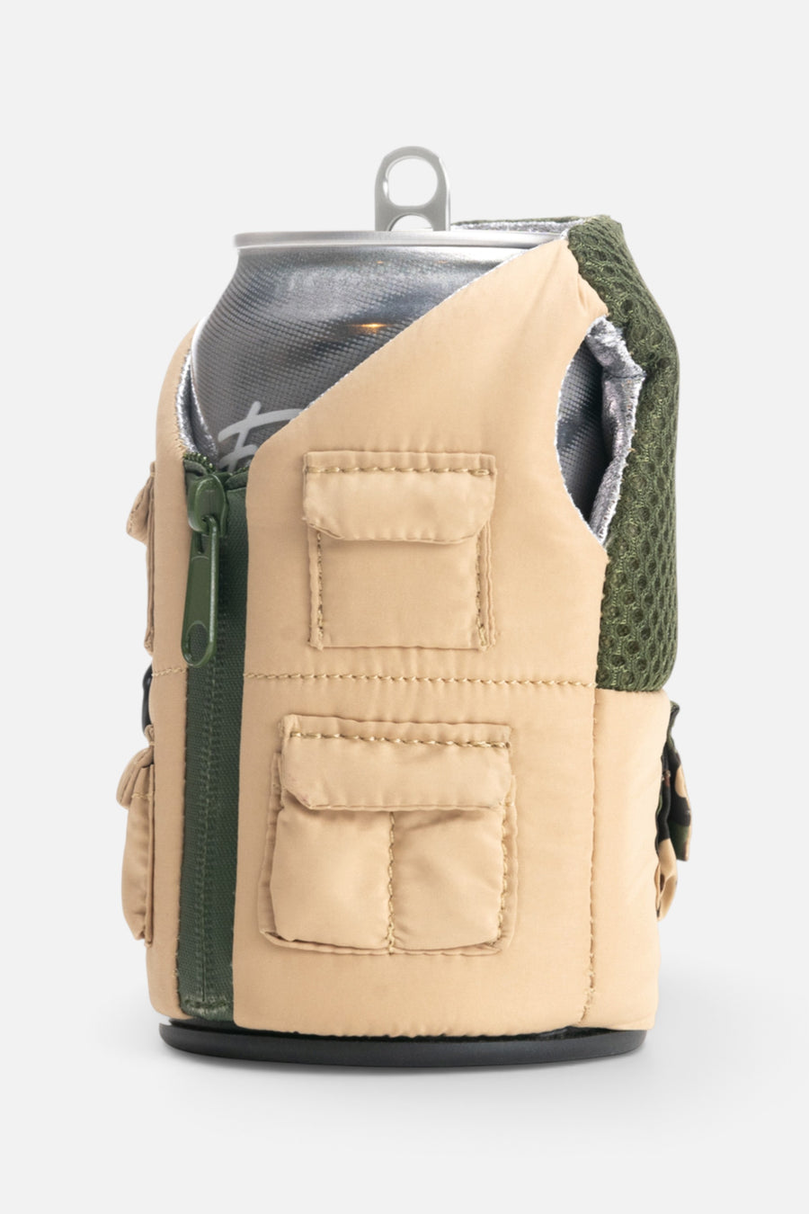 Puffin Drinkwear The Adventurer Beverage Vest in Taco Tan Olive – detail