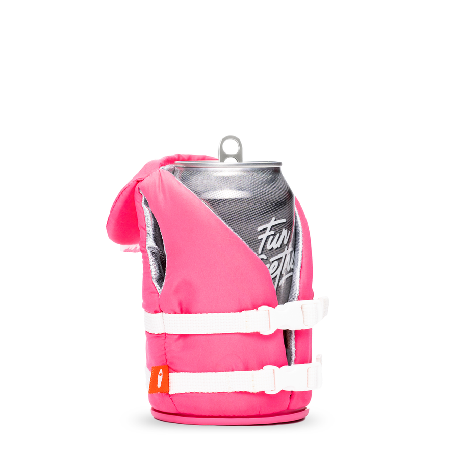 Puffin Drinkwear The Buoy Beverage Life Vest in Party Pink – back view