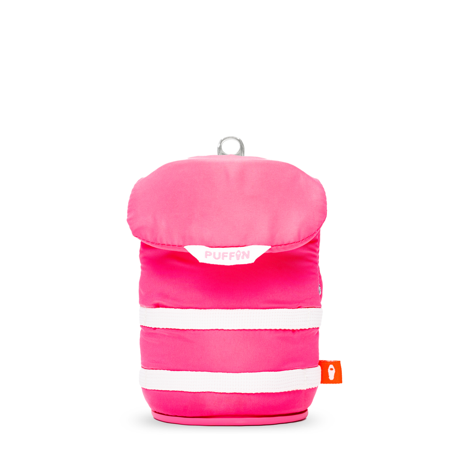 Puffin Drinkwear The Buoy Beverage Life Vest in Party Pink – side view