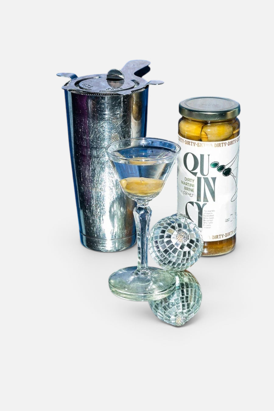 Quincy Olives & Dirty Martini Brine Jar – side view