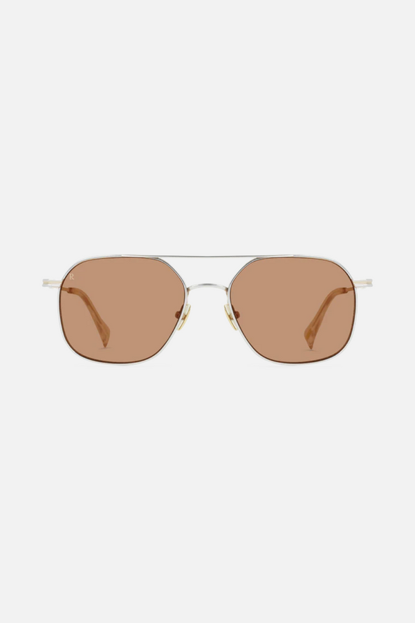 Raen Optics Spyre Sunglasses Silver & Classic Gold & Ceylon