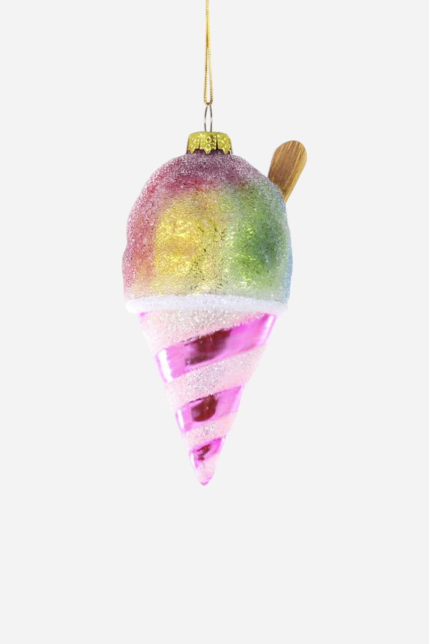 Rainbow Snowcone Ornament – front view