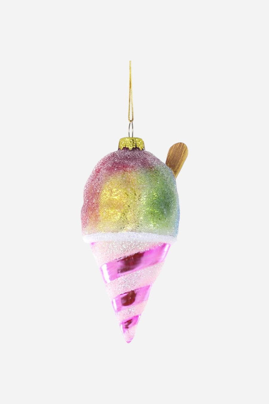 Rainbow Snowcone Ornament – three-quarter view