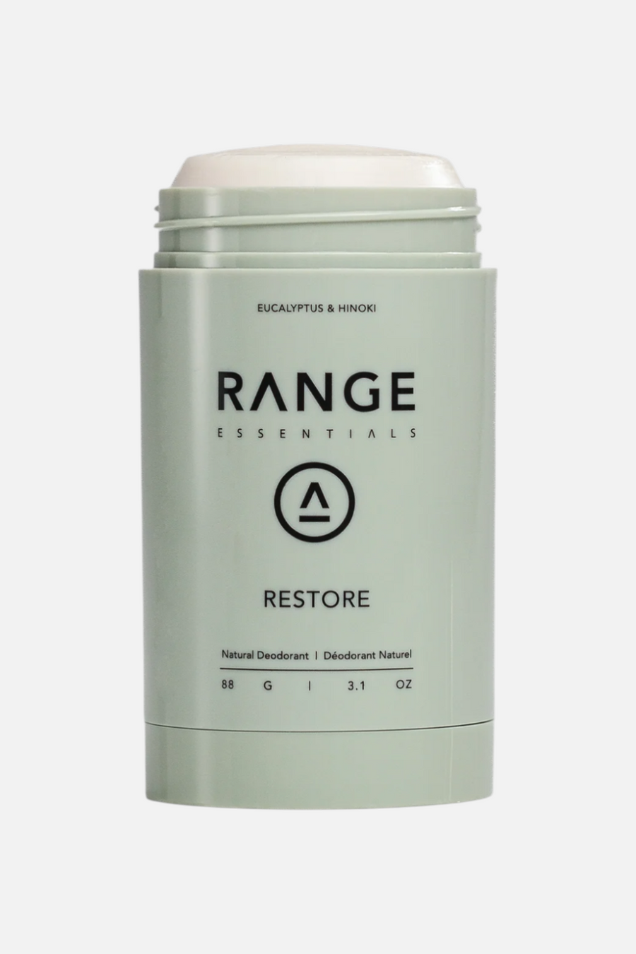 Range Essentials Mene's Deodorant 88G- Restore: Eucalyptus & Hinoki – back view