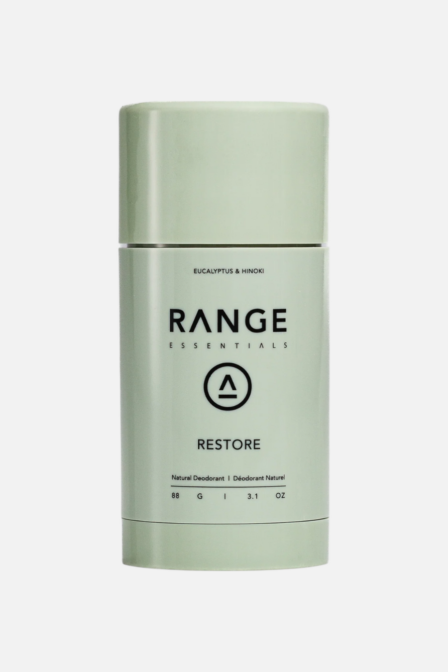 Range Essentials Mene's Deodorant 88G- Restore: Eucalyptus & Hinoki – front view