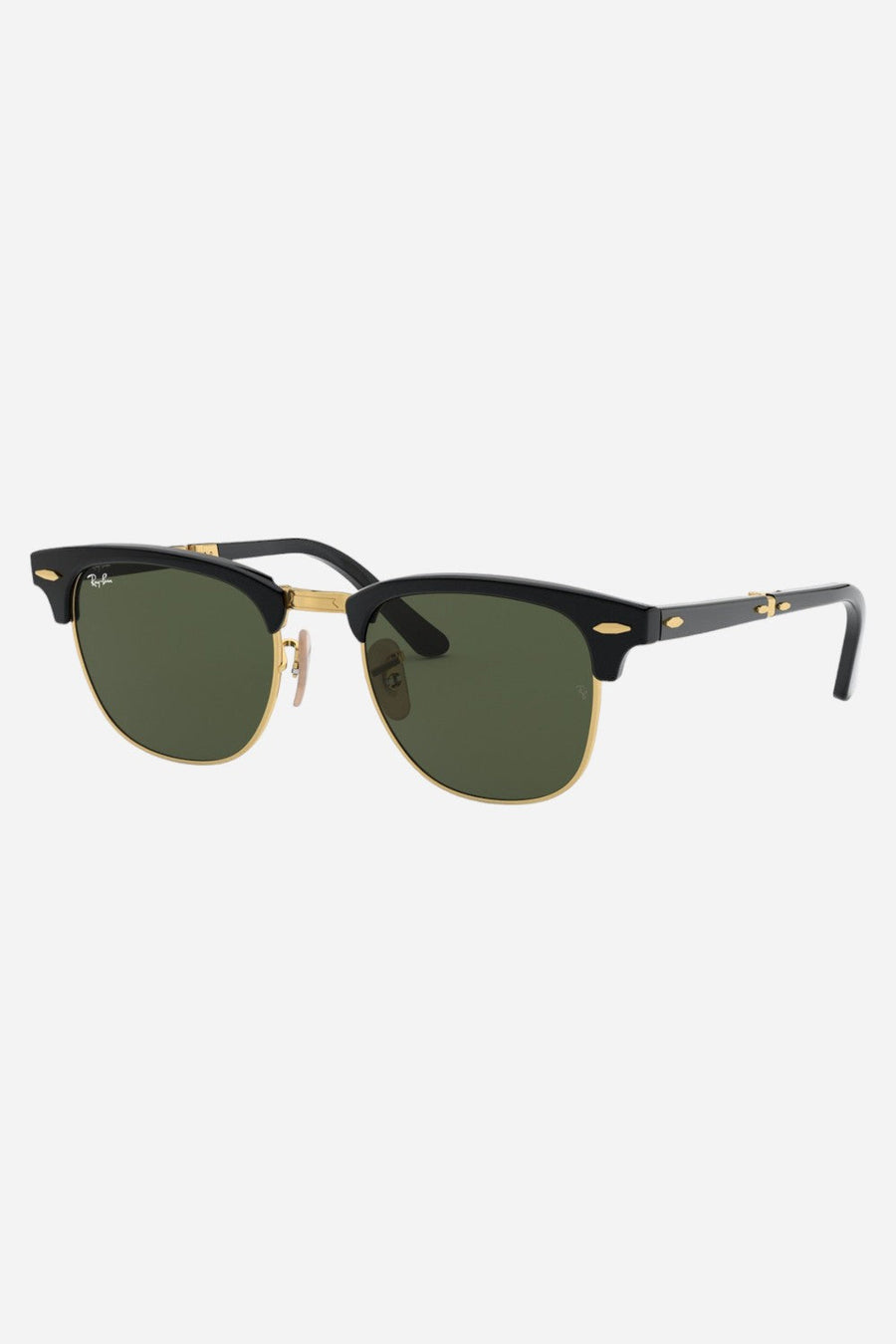 Ray-Ban Black Clubmaster Folding Sunglasses with G-15 Green Lenses – front view