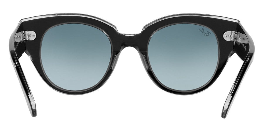 Ray-Ban Black On Transparent Sunglasses with Blue Gradient Gray Lenses – detail