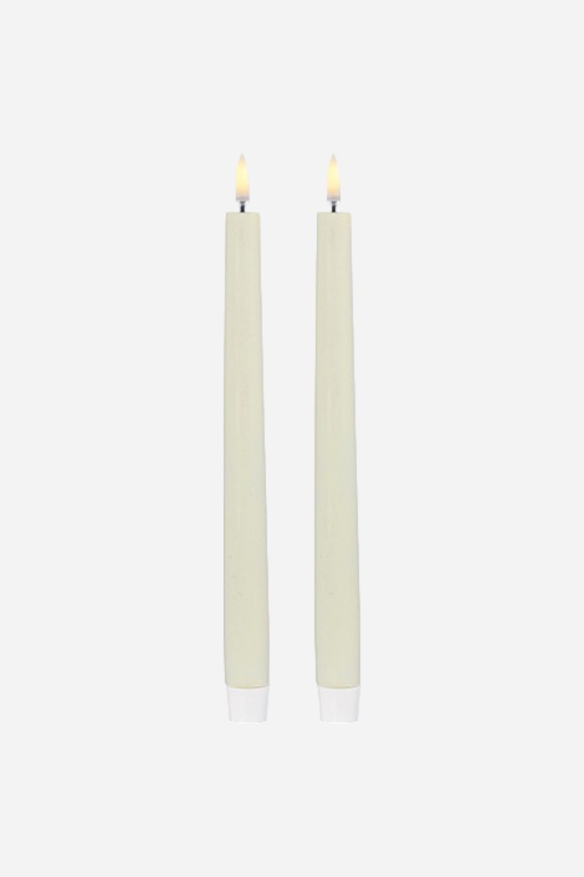 RAZ imports 11'' Ivory Taper Candles, Set of 2 – front view