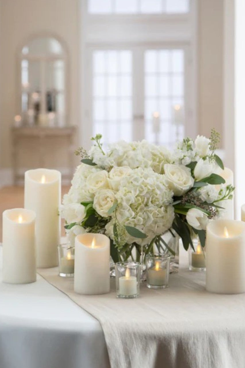 RAZ Imports White Flamless Candle, 3X9 – back view